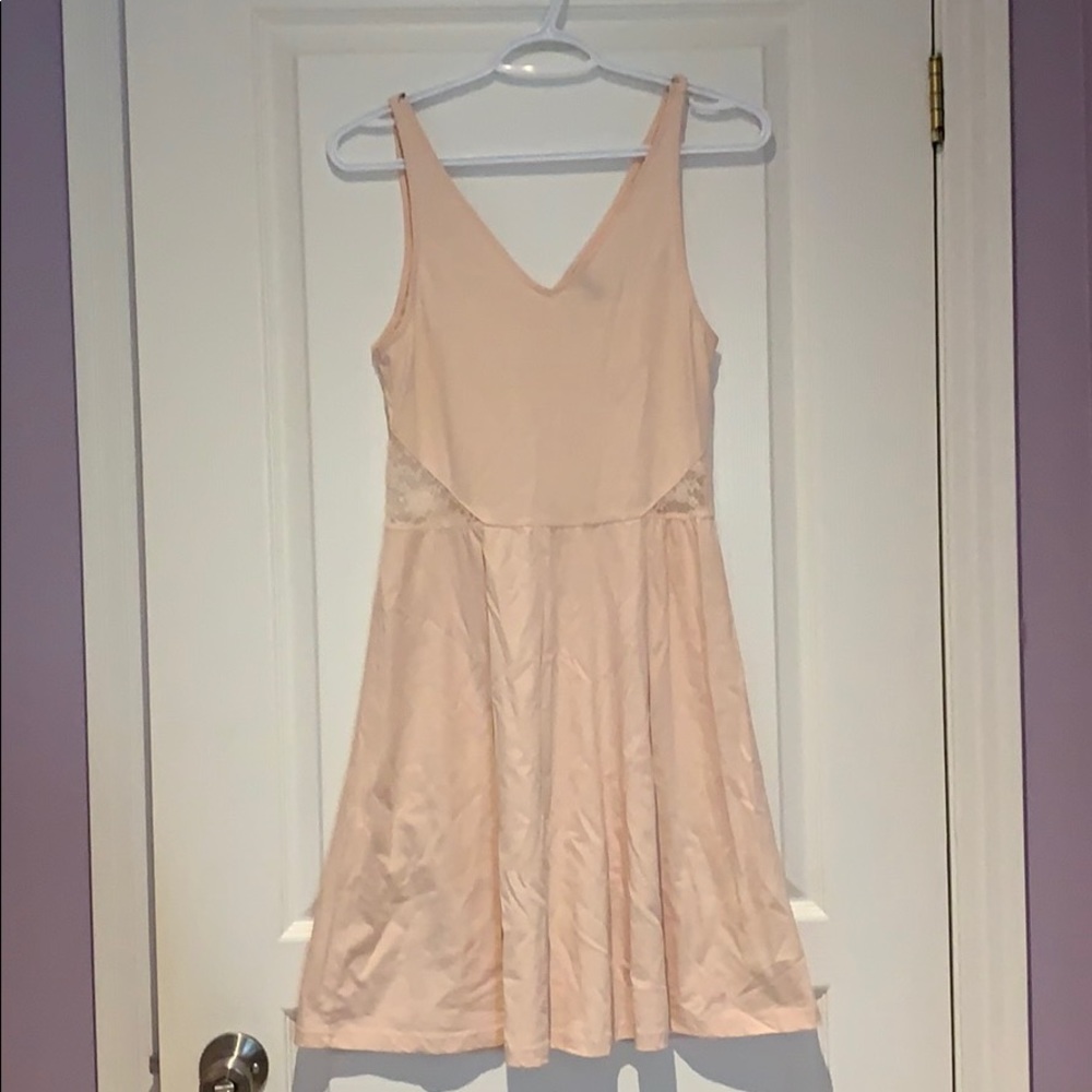 H&M Peach skater dress with lace back and cut-outs